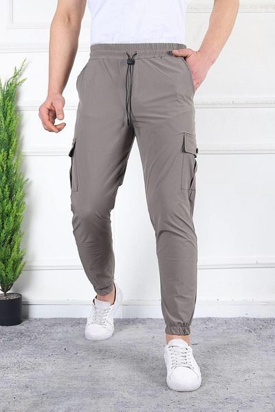comstar Ανδρικό παντελόνι με λάστιχο μέσης Slim Fit Brown Jogger
