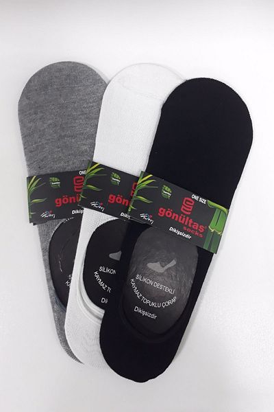 Gönültaş Unisex Bamboo Seamless Ballerina Socks - 3 Pairs X Silicone Supported