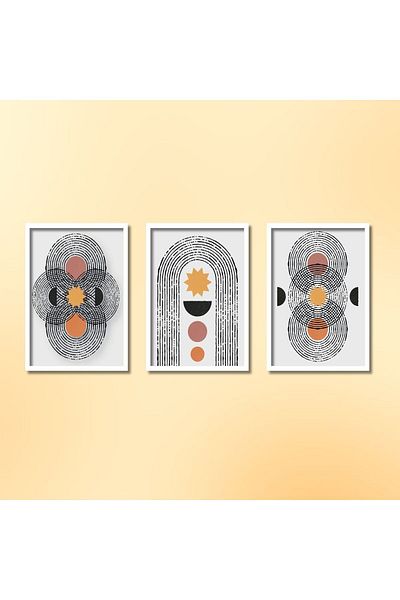 GAAGART Masa MDF din 3 piese din lemn laminat cu cadru negru și colorat