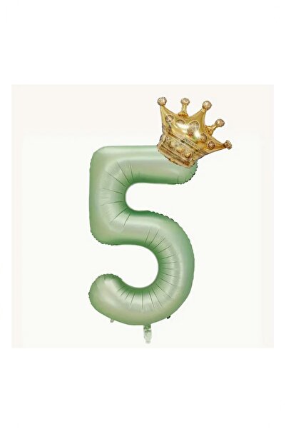BİDOLUMUTLULUK Water Green King Number Foil Balloon - Birthday Party Celebrat...