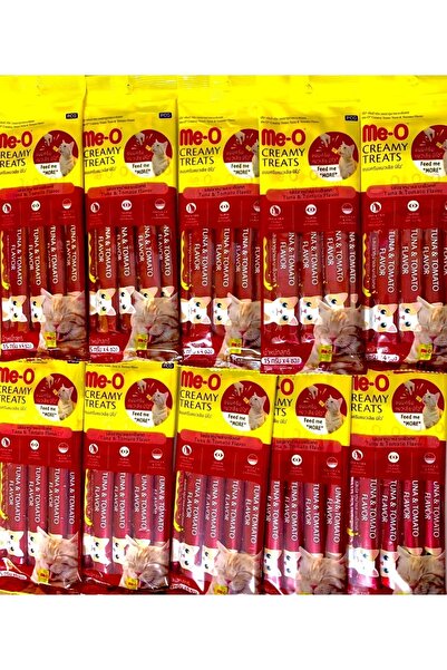 me-o Meo Creamy Treatse 10 Lu Set Sıvı Kedi Ödül Maması Ton Balığı&domates 4x...