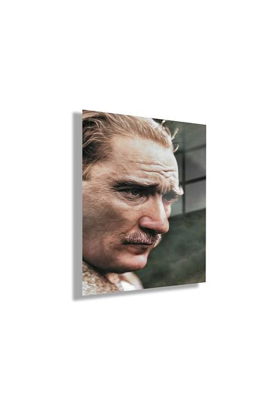 GAAGART Glass Painting Green Ataturk Portrait