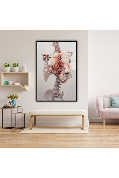 GAAGART Metal Çerçeveli Cam Poliklinik Tablo Fizyoterapi Sanatsal Omurga