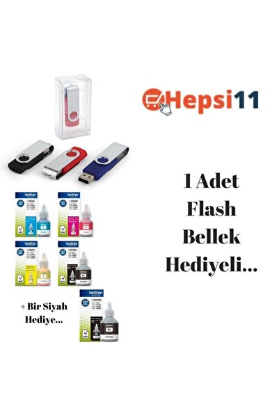 Brother Bt-6000 Bt-5000 Dcp-t720dw Orjinal Mürekkep Seti + 1 Siyah Hediye 14u991