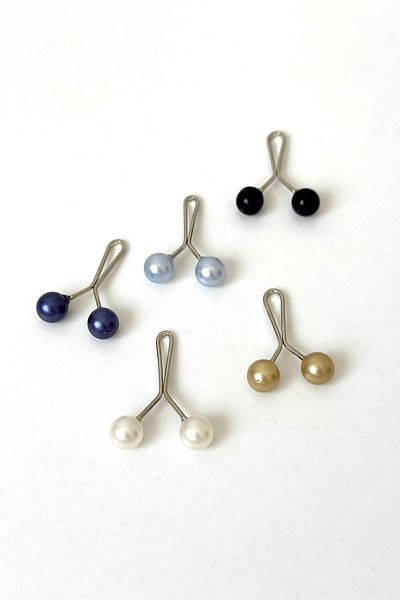 BECCASTYLE Scarf Pin, Hijab Pin with Pearls, 6x12mm 5 PCS, Scarf and Shawl Pin Clip, Pearl Scarf Clip