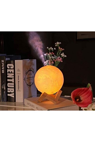 3 Renkli Ay Işığı Gece Lambası Ve Hava Oda Nemlendirici Buhar Makinesi Cihazı Ultrasonik Usb