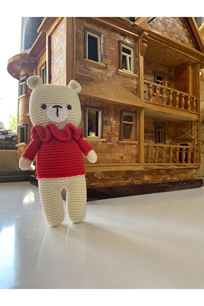 MUTLUDÜNYAM Kırmızı Kazaklı Amigurumi Köpek