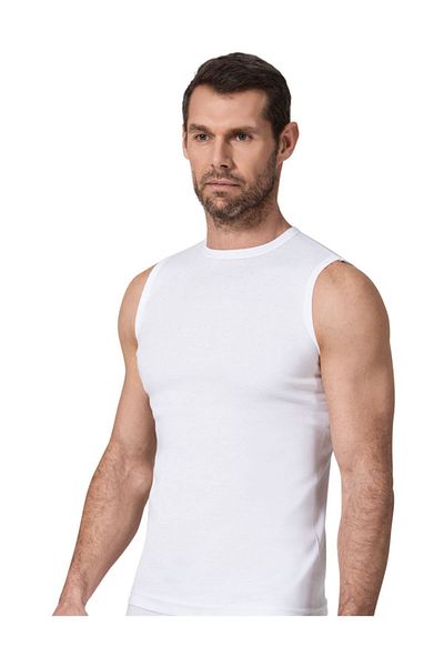 Namaldı 3 Ζεύγη Λευκό Χρώμα Namaldi Rib Crew Neck Αμάνικο Badi