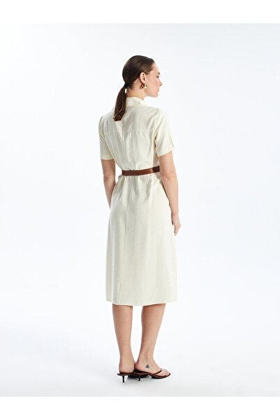 LC Waikiki Women's Shirt Dress - Solid Short Sleeve