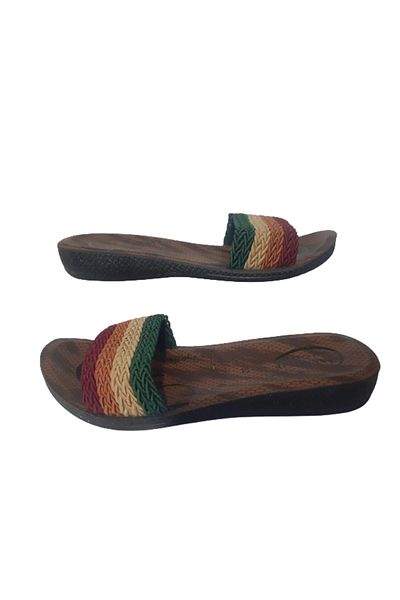 Jasmine Κορίτσια καθημερινά κομψά παντόφλες Green-Claret Red - JSMNE5477