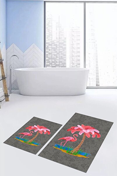 EY HOME cu imprimeu Set de covoraș de baie dublu lavabil, anti-alunecare, cu ...