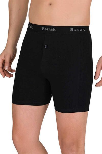 Berrak Μπόξερ Lycra με κουμπιά σε μαύρο χρώμα