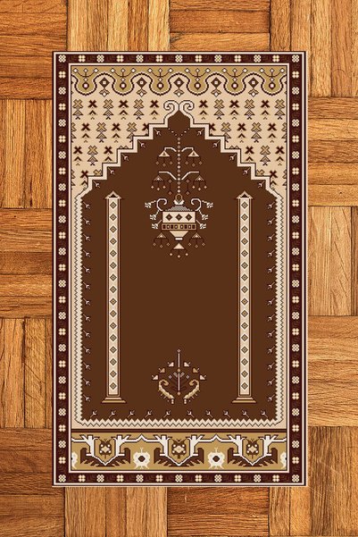 EY HOME Digital Printed Washable Classic Motif Prayer Rug 70X130