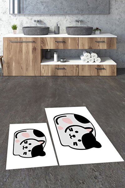 EY HOME Σετ τουαλέτας 3D Digital με τύπωμα που πλένεται με αντιολισθητικό σχέ...