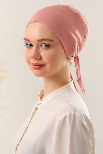 Melodi Scarf Χρώμα πούδρας χωρίς ραφή χτενισμένο βαμβακερό καπό