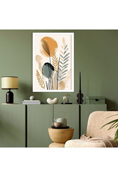 GAAGART Tekli Ahşap Lamine Çerçeveli Mdf Tablo Soyut Pastel Tasarım