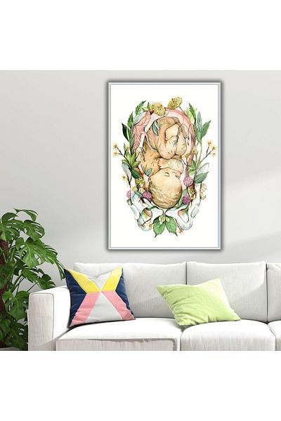 GAAGART Tub de sticlă cu cadru metalic Baby Polyclinic Table Baby Floral