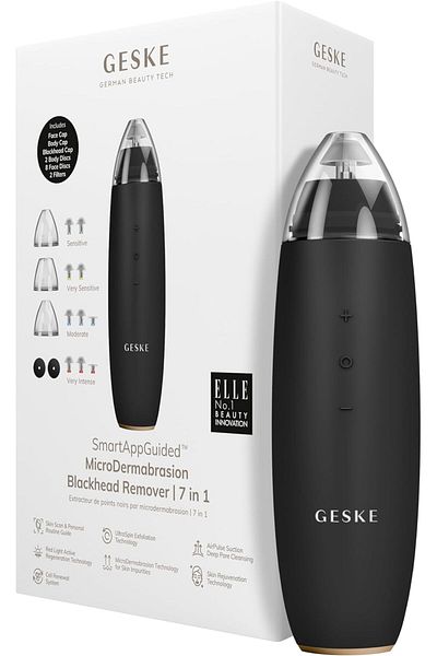Geske MicroDermabrasion Blackhead Remover 7 in 1 Electric Pore Cleaner, Skin Cleansing Device, Grey