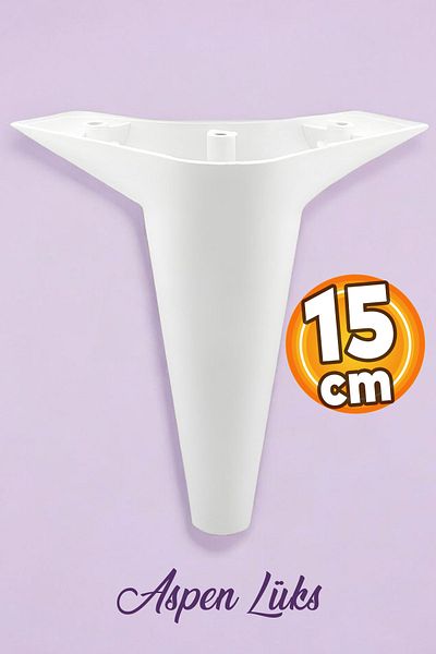 Badem10 Aspen Luxury 15 Cm (ALB) Mobilier pentru picioare Canapea Fotoliu Picior pentru picioare