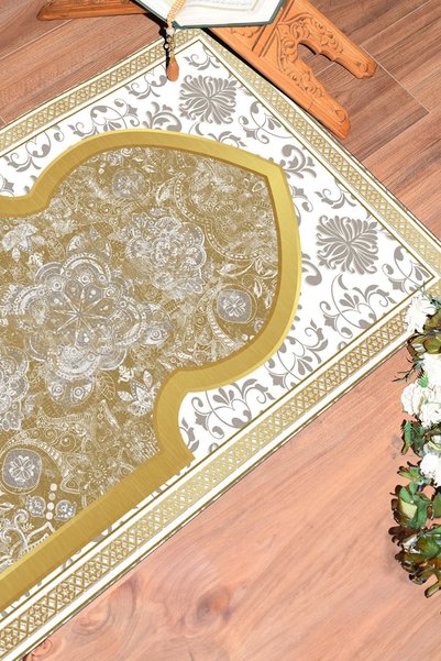 EY HOME Digital Printed Washable Motif Gift Prayer Rug Prayer Mat 70X130Cm
