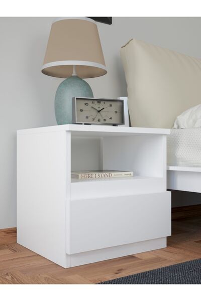 Mbes Mobilya Umut Beyaz 45 cm Komodin 1 Çekmeceli