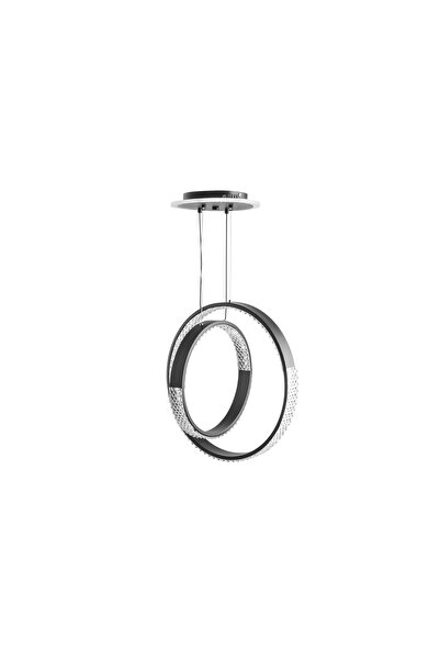 VAV AVİZE Yüzük Model Siyah Led Avize Beyaz Sarı Günışığı Renk Mod'lu 3'lü Sa...