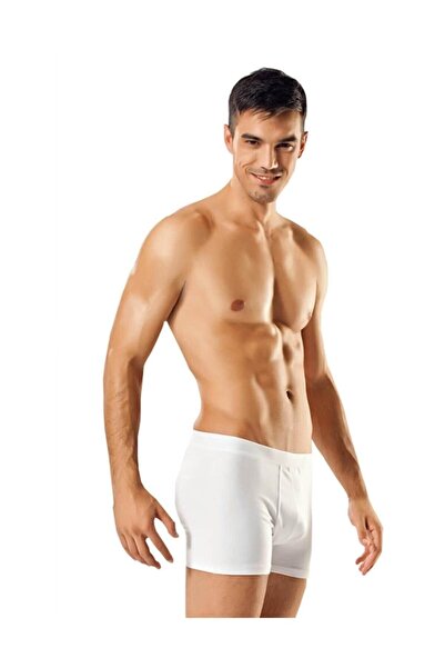 Gümüş İç Giyim Ασημί 3 Τεμάχια Λευκό Χρώμα Lycra Boxer