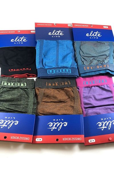 Elite Life Ανδρικό Boxer χωρίς ραφές 6 συσκευασιών Mix Color 907