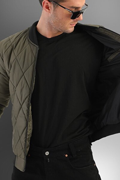 D1fference Чоловіче пілотне пальто з підкладкою хакі на водо- та вітрозахисній підкладці