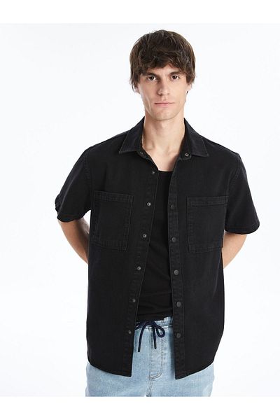 LC Waikiki Cămașă Jeans pentru bărbați - Croială confortabilă, mânecă scurtă