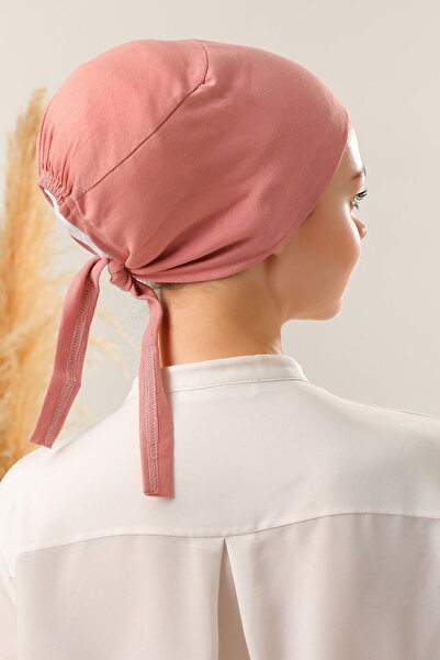 Melodi Scarf Χρώμα πούδρας χωρίς ραφή χτενισμένο βαμβακερό καπό