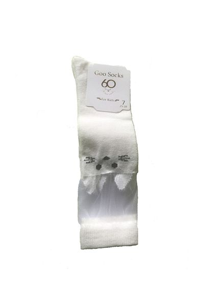 Goo Socks 6 чифта бели детски чорапи до коляното
