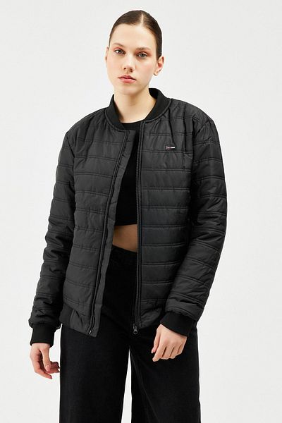 D1fference Women's Black Water and Windproof College Collar Coat