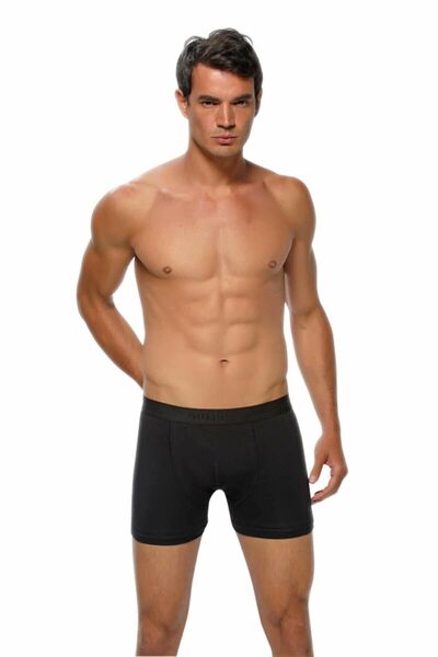 GÜMÜŞ 3 Boxeri din Lycra de culoare neagră