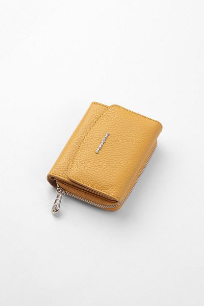 CENGİZ PAKEL Genuine Leather Mini Horizontal Wallet - Cengiz Pakel, Snap Fastener, Mustard - 65288