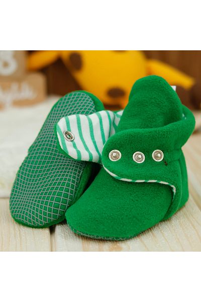 Ella Bonna Green Unisex Baby Shoes - Anti-Slip Sole, Organic Cotton Lined, Anti-Sweat First Step Home Shoes
