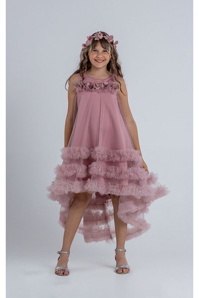 SIRRI Beauty Tail Evening Dress and Crown for 6-10 Years Old Girls