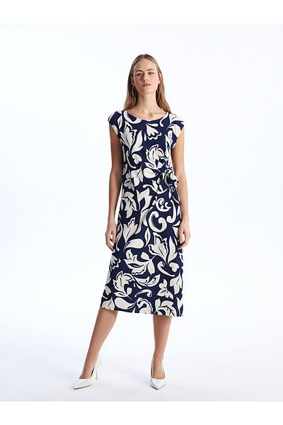 LC Waikiki Patterned Crew Neck Women's Dress