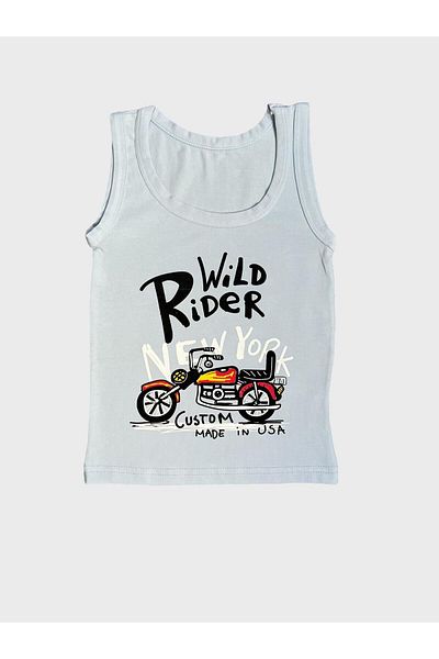 Fil Kids Set boxer pentru băiat, cu decolteu, albastru gheață, cu model de motor, din bumbac