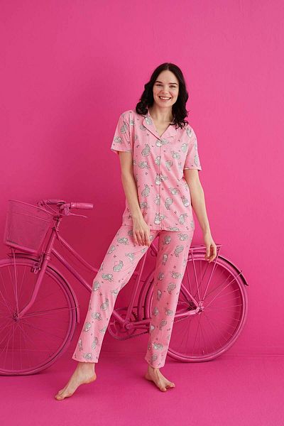 ELİZ HOMEWEAR Set Pidma din bumbac cu nasturi