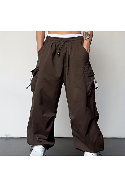 DENOKMODA Brown Extra Casual Men's Baggy