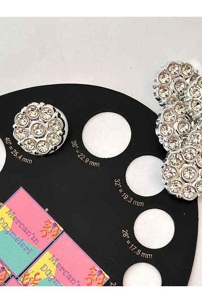 ODDA TASARIM ATÖLYESİ Metalized Coat and Dress Set - Floral Pattern and Crystal Rhinestones