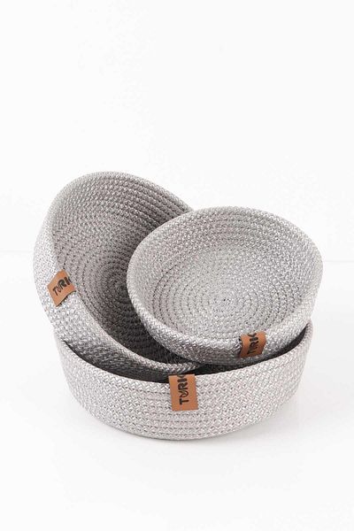 Pikas Wicker Basket 3 Pieces Organizer, 3 Pieces Basket Set, Jute Basket Organizer 3 Pieces Bathroom Organizer