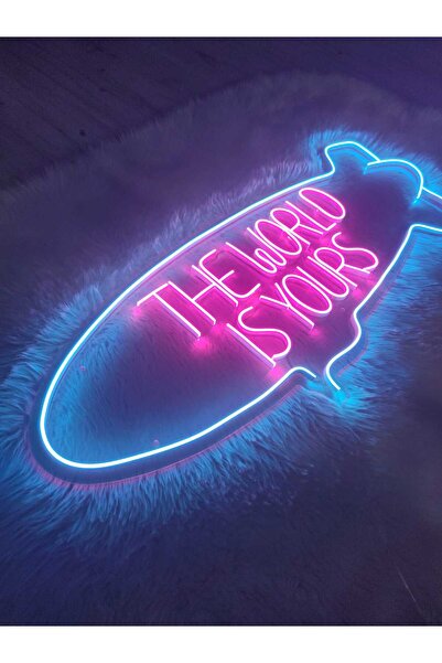 dekoraven The World İs Yours Neon Led Tabela(80x32cm)