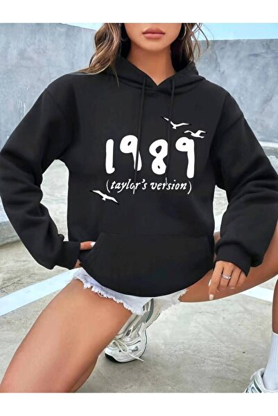 NOFLEN سويت شيرت بقلنسوة مقاس كبير مطبوع عليه نسخة تايلور 1989 للجنسين