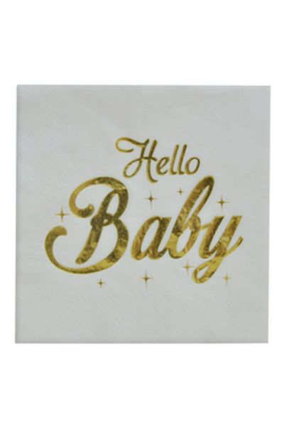 parti sürprizi Χαρτοπετσέτα Hello Baby 16 Τεμάχια