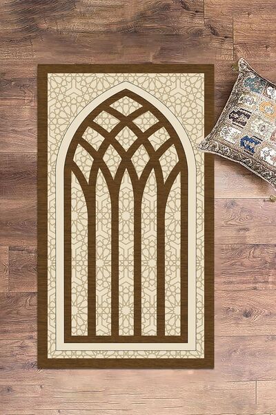 EY HOME Covor de rugăciune digital cu imprimeu lavabil cu motiv elegant 70x13...