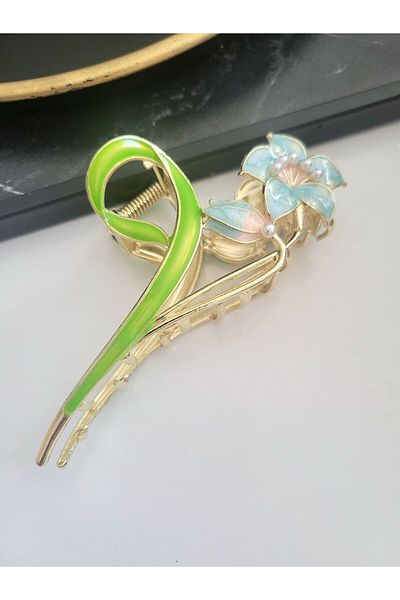GÜLPEŞE Cataramă metalică cu arc din oțel auriu de dimensiuni mari Glpş-1725