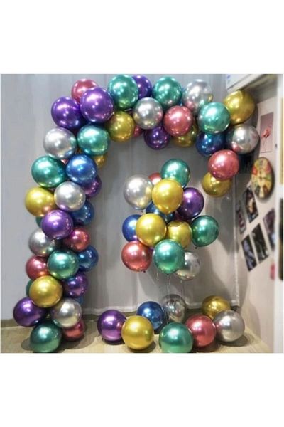 asöy Chrome Balloon Mixed Color Shiny Mirrored Balloon set 12 inch 50 pcs