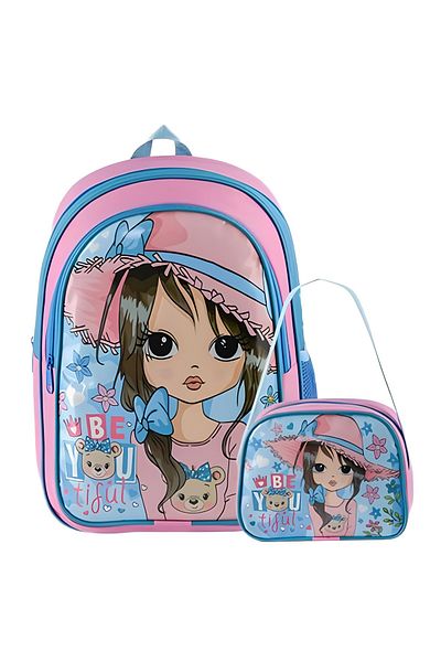 Mikro Primary School Backpack and Lunch Box - 2 Compartments